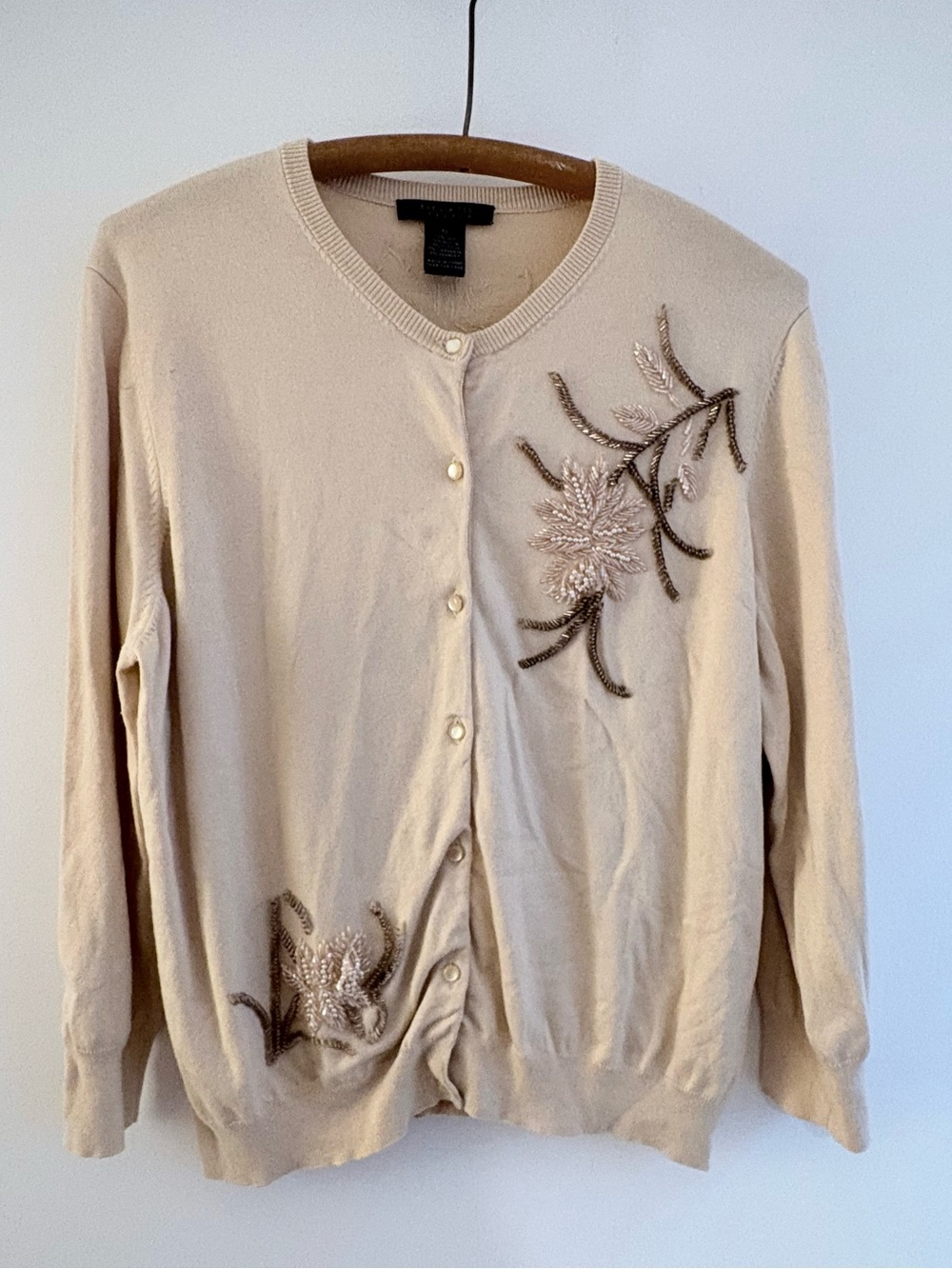 Beaded cotton cardigan by the Limited, size M
